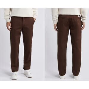 Quiet Golf Badge Pants Revolve Mens Sz XL Brown‎ Trousers Chinos Office Casual